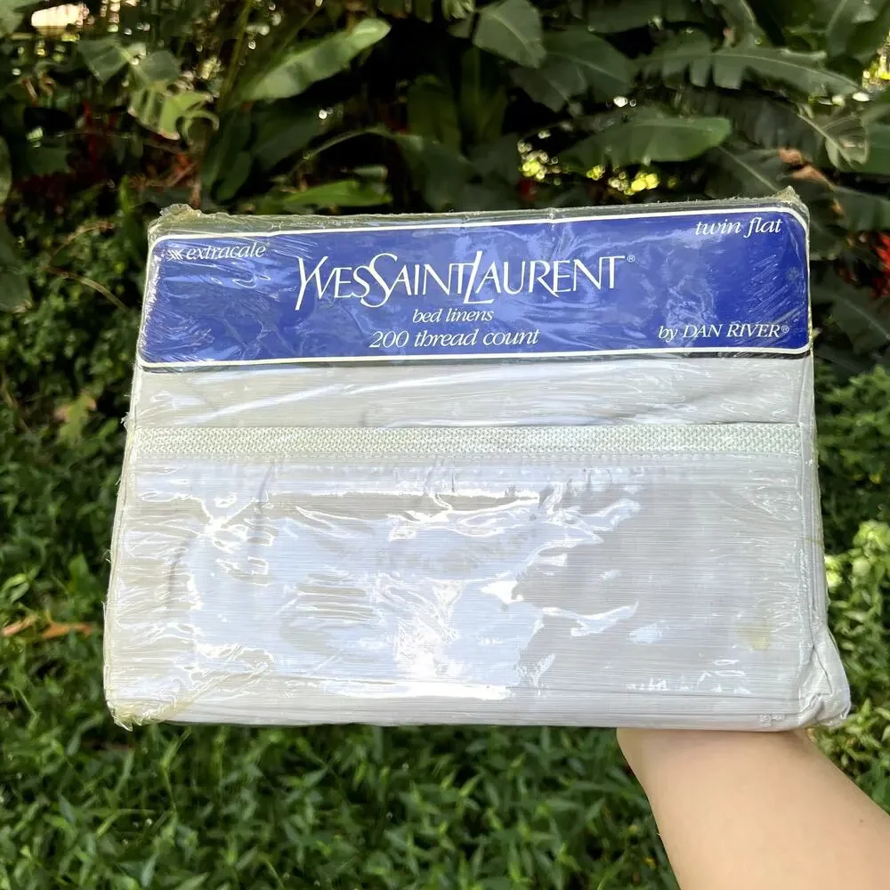 Yves Saint Laurent One Twin Flat Sheet YSL Vintage New Old Stock 1987